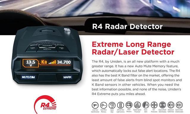 Alt view image 5 of 14 - Uniden R4 Extreme Long Range Laser/Radar Detector, GPS, Camera Alerts, Auto Mute