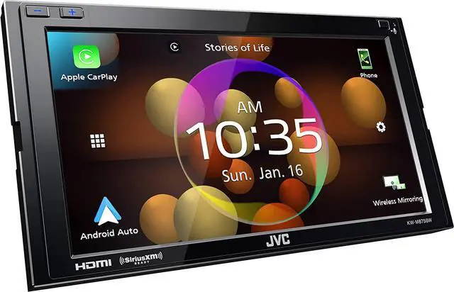 Alt view image 2 of 11 - JVC KW-M875BW 2-DIN Car Stereo, Wireless Apple CarPlay/AA, SXM, 13-Band EQ Radio