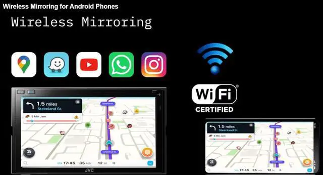 Alt view image 6 of 11 - JVC KW-M875BW 2-DIN Car Stereo, Wireless Apple CarPlay/AA, SXM, 13-Band EQ Radio