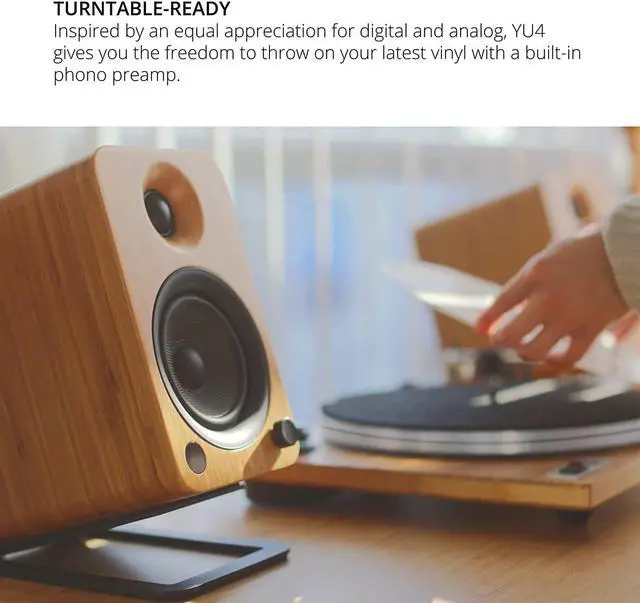 Alt view image 13 of 19 - Kanto YU4 Powered Bookshelf Speakers with Built-In Bluetooth - Pair (Matte White)