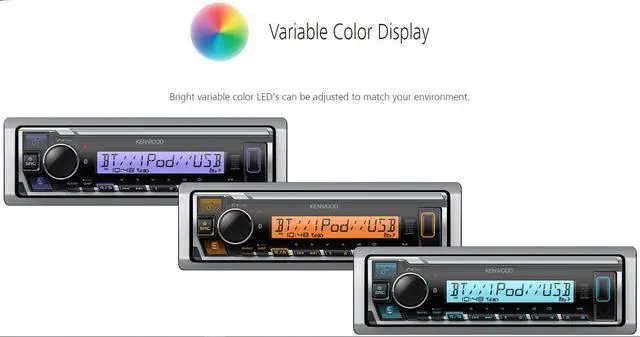 Alt view image 9 of 19 - Kenwood KMR-M332BT Marine Digital Media Receiver with Bluetooth