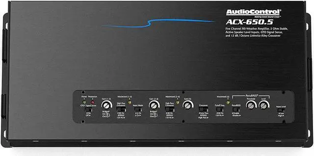 Alt view image 7 of 12 - AudioControl ACX-650.5
5-channel powersports/marine amplifier  50 watts RMS x 4 at 4 ohms + 350 watts RMS x 1 at 2 ohms