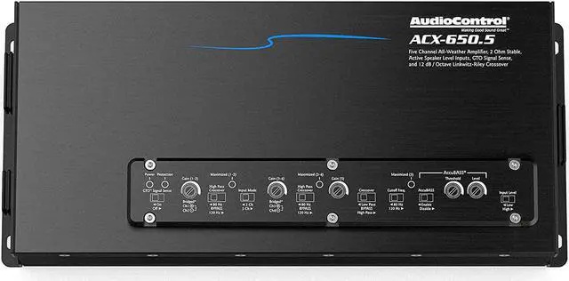 Alt view image 6 of 12 - AudioControl ACX-650.5
5-channel powersports/marine amplifier  50 watts RMS x 4 at 4 ohms + 350 watts RMS x 1 at 2 ohms