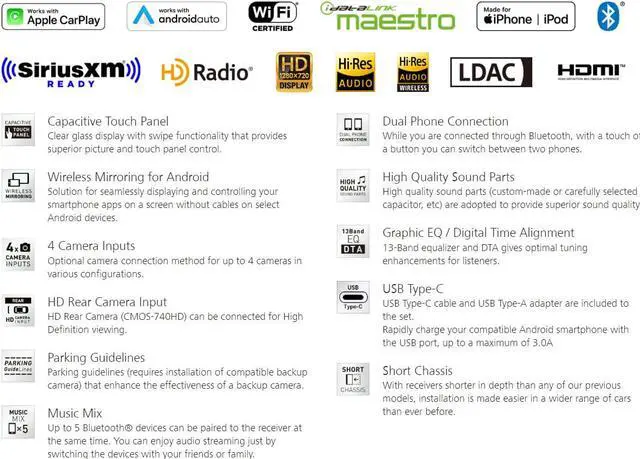 Alt view image 3 of 12 - Kenwood DMX958XR eXcelon 2-DIN Wireless Apple CarPlay/AA Receiver w/ SXM Tuner