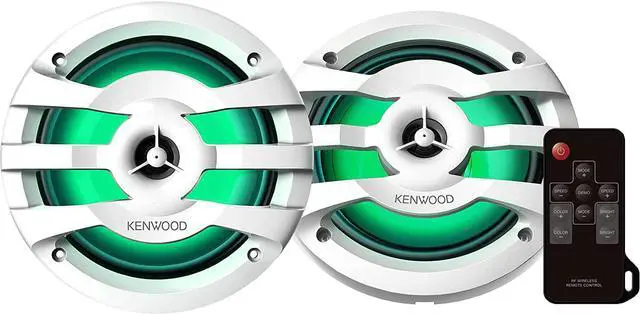 Alt view image 6 of 16 - Kenwood KFC1673MRWL 6 1/2 inch 2-way Marine Speakers w/ Grilles (Pair) - White