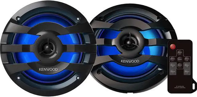 Alt view image 6 of 17 - KENWOOD KFC-1673MRBL 6.75" 2-Way Marine Speaker(Black) with RGB Lighting, Remote Control Included, 260 Max Power