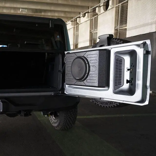 Alt view image 4 of 18 - Stinger TXFBB12 800 Watt Subwoofer Enclosure for 2021-Up Ford Bronco Tailgate