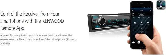 Alt view image 7 of 13 - Kenwood KMM-BT332U Digital Media Receiver with Bluetooth