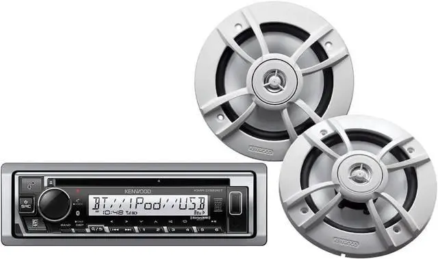 Main image of Kenwood PKG-MR382BT Marine Audio Package: KMR-D382BT Bluetooth Stereo & Speakers