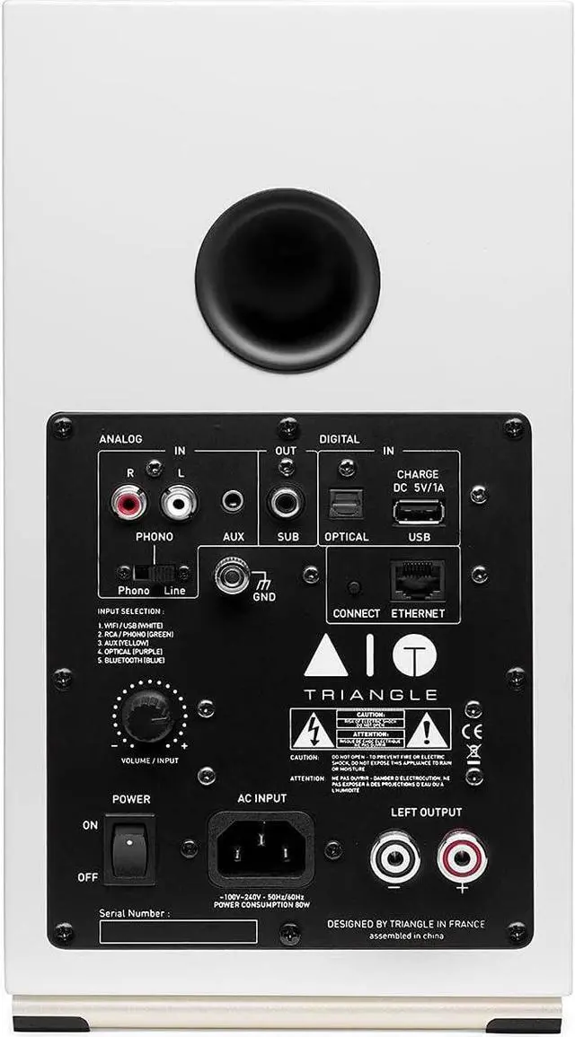 Alt view image 5 of 16 - Triangle Audio AIO TWIN HiFi Bluetooth/WiFi Home Audio Bookshelf Speakers, White