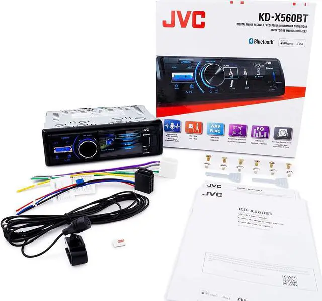 Alt view image 9 of 14 - JVC KD-X560BT 1-DIN Digital Media Receiver With Bluetooth, USB, 3" Display, & Coated PCB