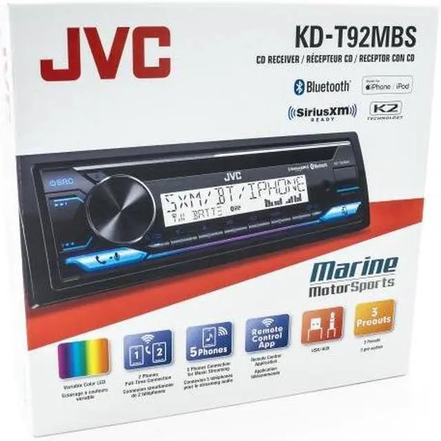 Alt view image 7 of 16 - JVC KD-T92MBS Marine/MotorSports CD Receiver