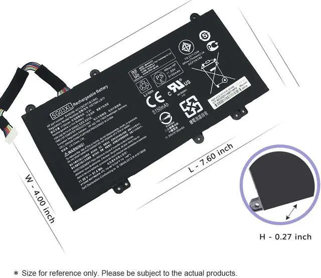 Alt view image 3 of 6 - Hecales SG03XL 849048-421 Battery for HP Envy M7-U009DX M7-U109DX 17T-U000 CTO 17-U273CL 17-U275CL 17-U163CL 17-U177CL HSTNN-LB7E HSTNN-LB7F W2K88UA W2K91UA W2K93UA 849315-856 849314-850 849315-850