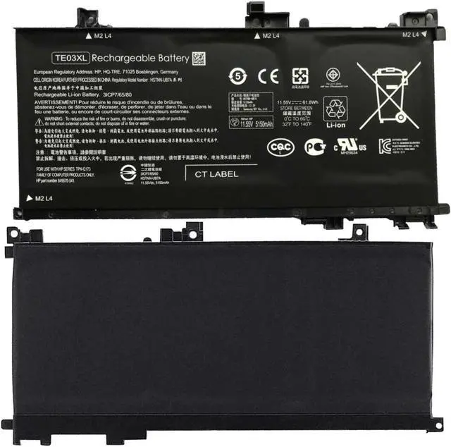 Alt view image 5 of 5 - Hecales TE03XL Battery TE03061XL for HP Omen 15-ax000:15-ax033dx 15-ax210nr 15-ax001ns;HP Pavilion 15-bc000:15-bc008tx and More 849910-850 849570-541 542 543 HSTNN-UB7A TPN-Q173-11.55V 61.6Wh 3-Cell