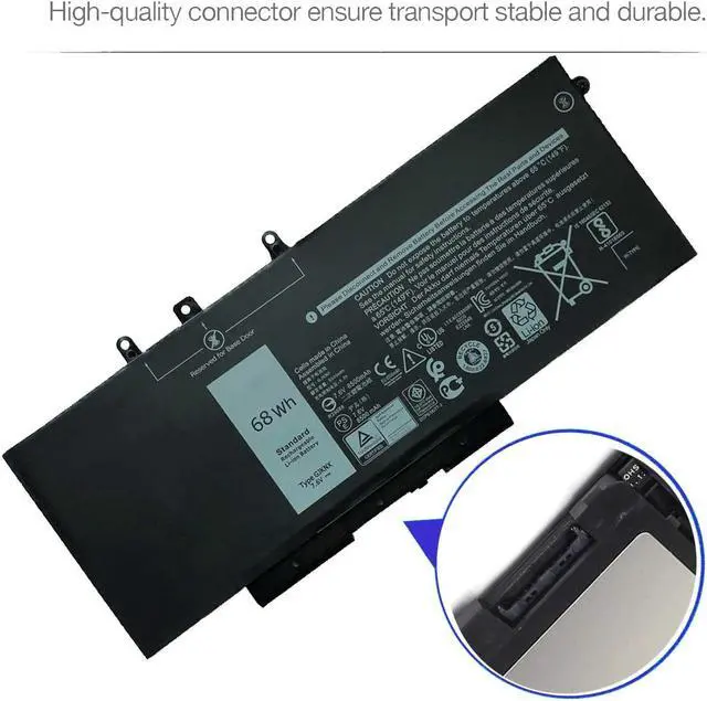 Alt view image 4 of 5 - Hecales GJKNX Battery for Dell Latitude 5480 5580 5280 5288 5488 5590 5591 5490 5491 5495 E5480 E5580 E5490 E5590 Precision 15 3520 3530 Series GD1JP DY9NT 5YHR4 451-BBZG 7.6V 4-Cell 68Wh