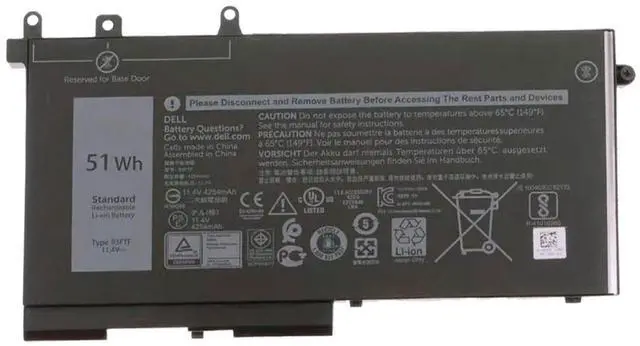 Main image of 93FTF Laptop Battery for Dell Latitude 5280 5480 5580 5590 5490 5288 5290 5290 5488 5495 E5480 E5580 E5590 Dell Precision 15 3520 3530 93FTF D4CMT DJWGP DV9NT FPT1C GD1JP 0DJWGP 4YFVG 11.4V 51Wh