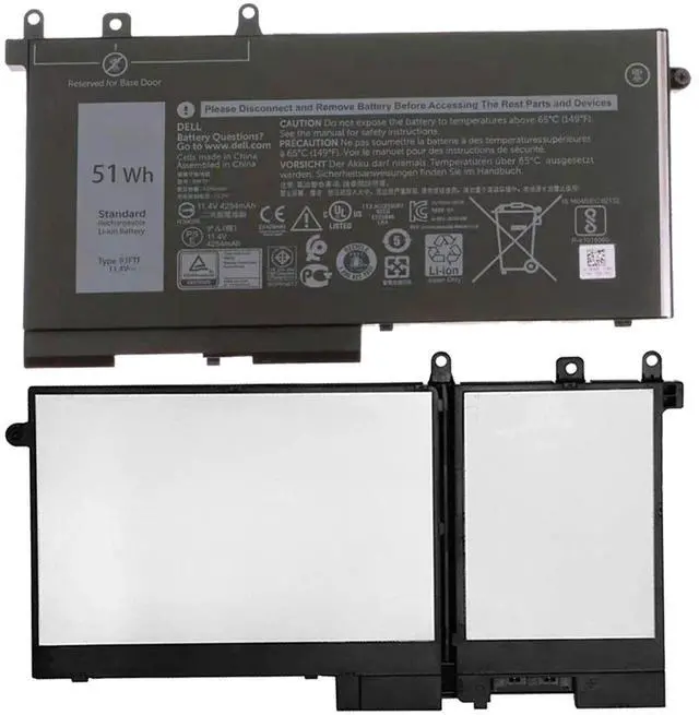 Alt view image 5 of 7 - 93FTF Laptop Battery for Dell Latitude 5280 5480 5580 5590 5490 5288 5290 5290 5488 5495 E5480 E5580 E5590 Dell Precision 15 3520 3530 93FTF D4CMT DJWGP DV9NT FPT1C GD1JP 0DJWGP 4YFVG 11.4V 51Wh