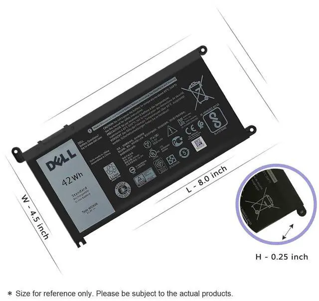 Main image of WDX0R Battery for Inspiron 15 7579 7573 7560 7569 7570 7580 5565 5567 5568 5570 5578 5579 5770 7586 13 7375 7368 7378 5368 5378 5379 17 5765 5767 5775 Latitude 3189 3580 3Cells 42Wh 11.4V