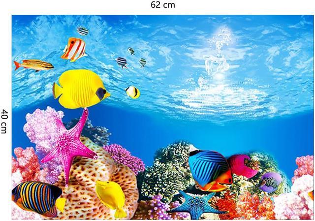 3D Fish Tank Background HD Seabed Landscape Aquarium Backdrop Stickers Two  Side 