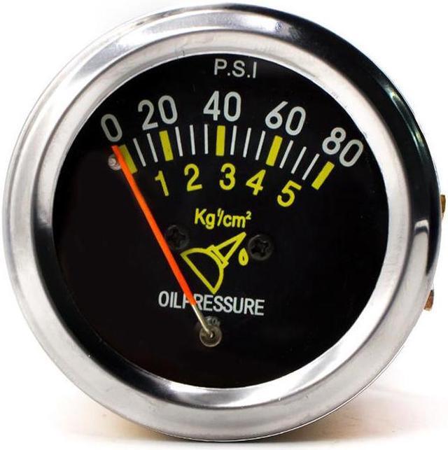 Main image of FYUU 2 Inch 52mm Mechanical Car Oil Press Pressure Gauge Meter 0-80 PSI