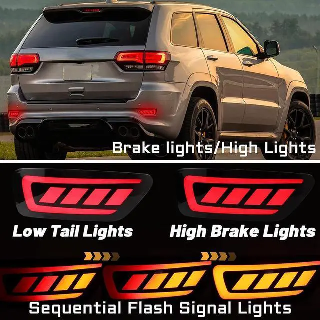 Alt view image 2 of 5 - Acaigel 1Pair Rear Bumper Fog Lamp Kit Tail For Jeep Grand Cherokee 2011 - 2021