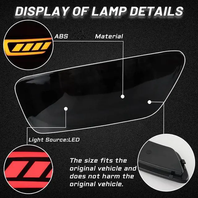 Alt view image 4 of 5 - Acaigel 1Pair Rear Bumper Fog Lamp Kit Tail For Jeep Grand Cherokee 2011 - 2021