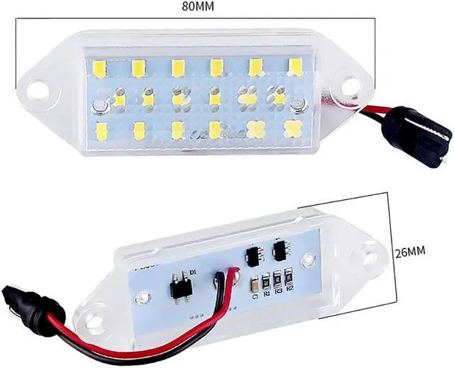 Alt view image 3 of 5 - Yassdwbn 1Pair White Led Licence Plate Light 8341A099 For Mitsubishi Lancer Evo Viii Ix X