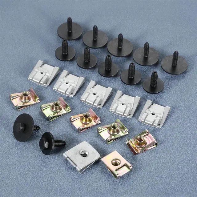 Alt view image 3 of 6 - Paiying 24Pcs/Set Engine Undertray Fixing Clips Screws Splashguard Fastener For Mercedes E Class W211