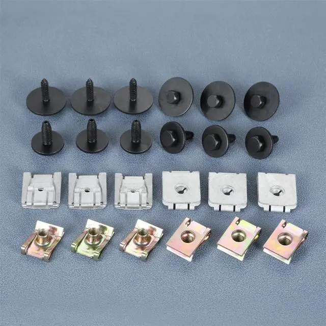 Alt view image 6 of 6 - Paiying 24Pcs/Set Engine Undertray Fixing Clips Screws Splashguard Fastener For Mercedes E Class W211