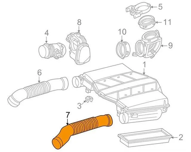 Alt view image 3 of 7 - Paiying 1 Pair Side Air Intake Hose For Mercedes-Benz S500 Base Sedan 4-Door 2000-2006