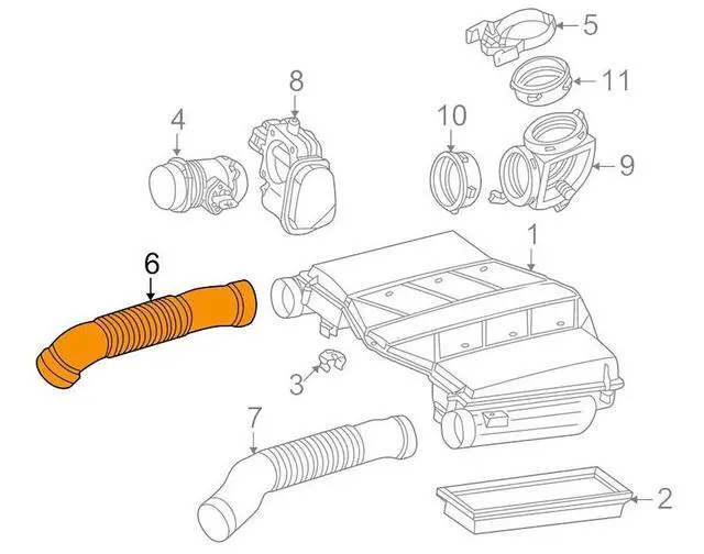 Main image of Paiying 1 Pair Side Air Intake Hose For Mercedes-Benz S500 Base Sedan 4-Door 2000-2006