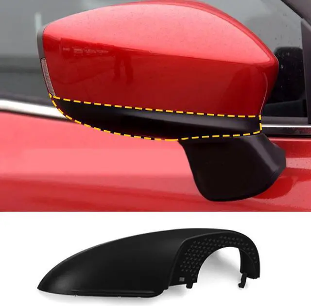 Alt view image 2 of 5 - Yassdwbn Black Right Rear Mirror Base Plate Cover Replacement For Mazda 3 Axela 14-16 USA