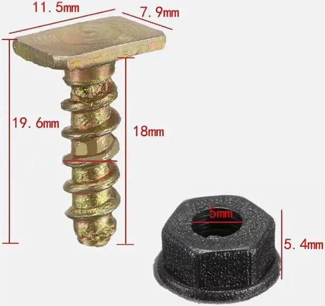 Alt view image 4 of 5 - Yassdwbn 10 × Nuts + 10 × Screws For Opel Combo Box / Station Wagon 5164900 90481593
