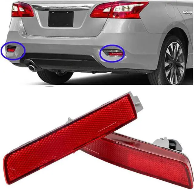Main image of Yassdwbn Car Rear Bumper Reflector Lamp Light Left+Right Lens For Nissan Sentra Infiniti
