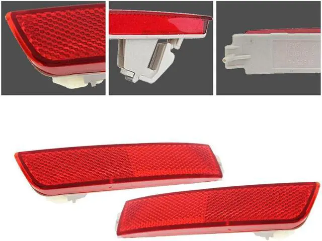 Alt view image 2 of 5 - Yassdwbn Car Rear Bumper Reflector Lamp Light Left+Right Lens For Nissan Sentra Infiniti