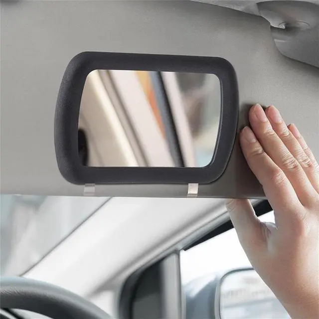 Alt view image 5 of 5 - Yassdwbn Black Car Vehicle Clip-on Sun Visor Vanity Mirror Sun-shading Cosmetic Mirror 1×