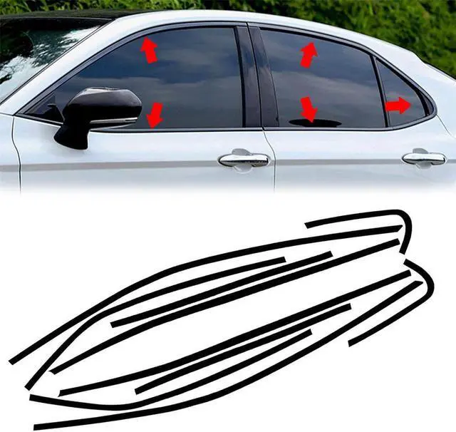 Main image of Yassdwbn Chrome Delete Blackout Overlay Window Trim Bright Black For Toyota Camry 2018-23