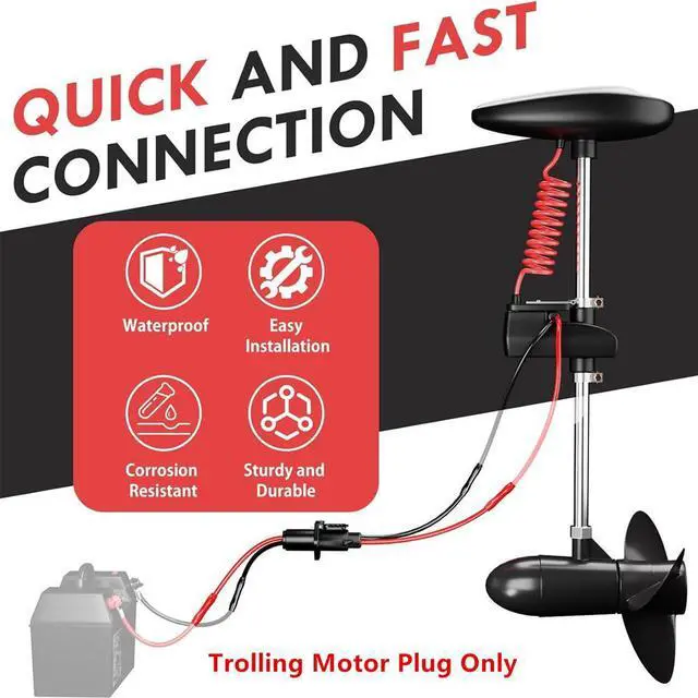 Alt view image 2 of 5 - Yingshan 2 Wire Trolling Motor Plug Trolling Motor Socket For Marine Boats Kayaks 12V 24V