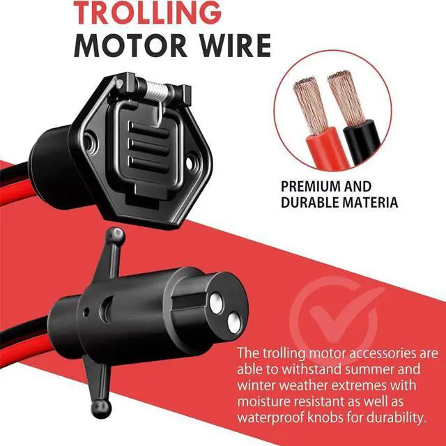 Alt view image 3 of 5 - Yingshan 2 Wire Trolling Motor Plug Trolling Motor Socket For Marine Boats Kayaks 12V 24V
