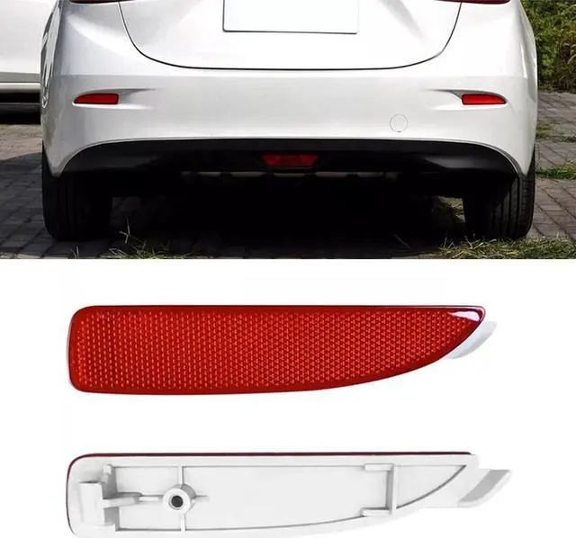 Alt view image 5 of 5 - Yassdwbn 2Pcs Rear Bumper Reflector Set Left+Right For Mazda 3 14-18 D350515M0E MA1185101
