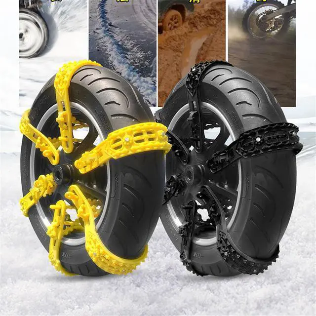 Alt view image 4 of 5 - Acaigel 4Pcs Anti-Skid Snow Chain Motorcycles Bicycles Wheels Tire Non-Slip Snow Chains