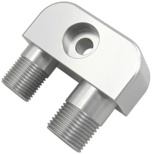 Alt view image 4 of 5 - Yassdwbn 1x Billet Aluminum Adapter Block Fitting For LSX LS3 A/C Compressor Accessories