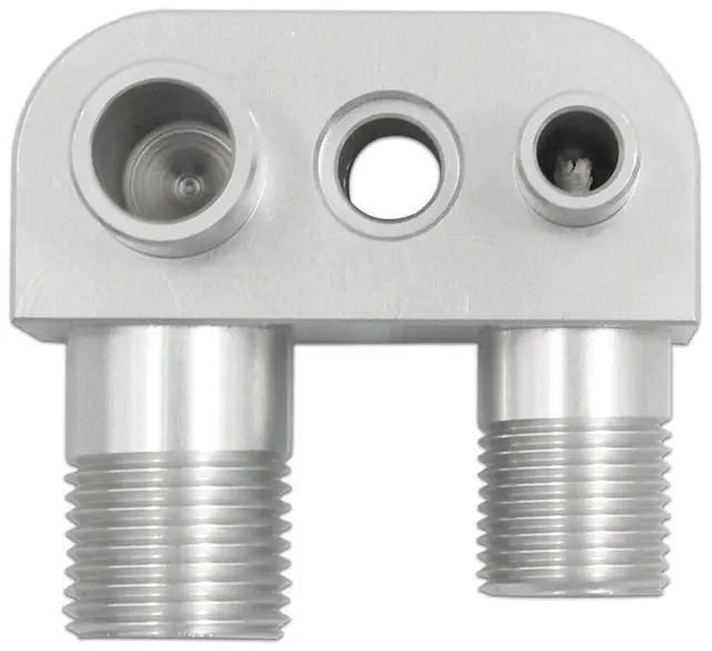 Alt view image 5 of 5 - Yassdwbn 1x Billet Aluminum Adapter Block Fitting For LSX LS3 A/C Compressor Accessories
