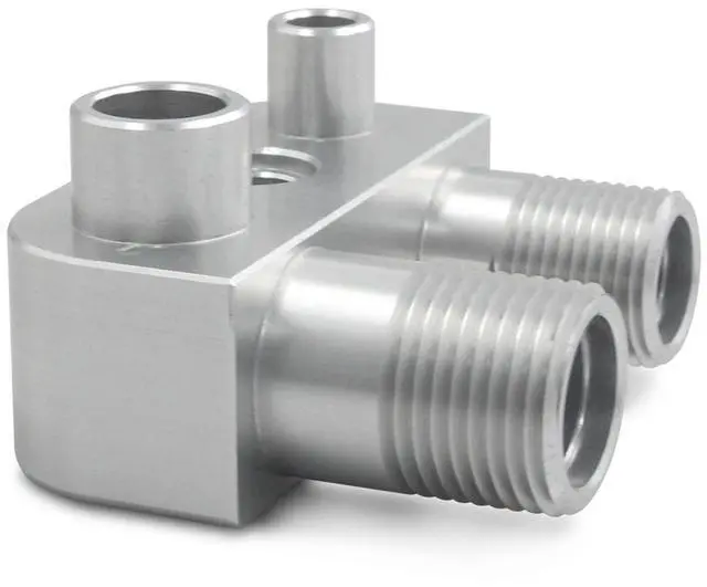 Alt view image 2 of 5 - Yassdwbn 1x Billet Aluminum Adapter Block Fitting For LSX LS3 A/C Compressor Accessories