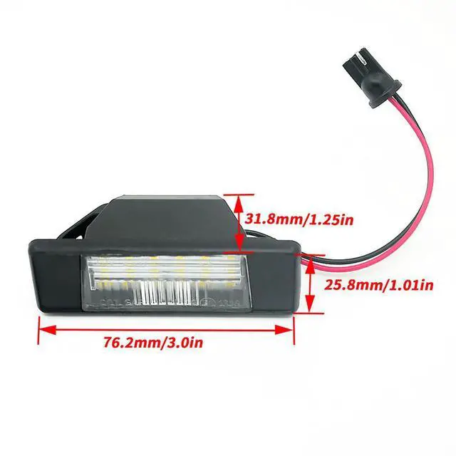 Alt view image 4 of 5 - Yassdwbn 2Pcs LED License Plate Light Lamp 26510-JD00A For Nissan Qashqai II 2014-Onward