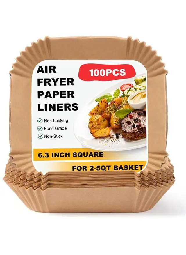 Main image of Paiying 100Pcs Air Fryer Liners Disposable Papers Liner Non-Stick For Roasting Microwave