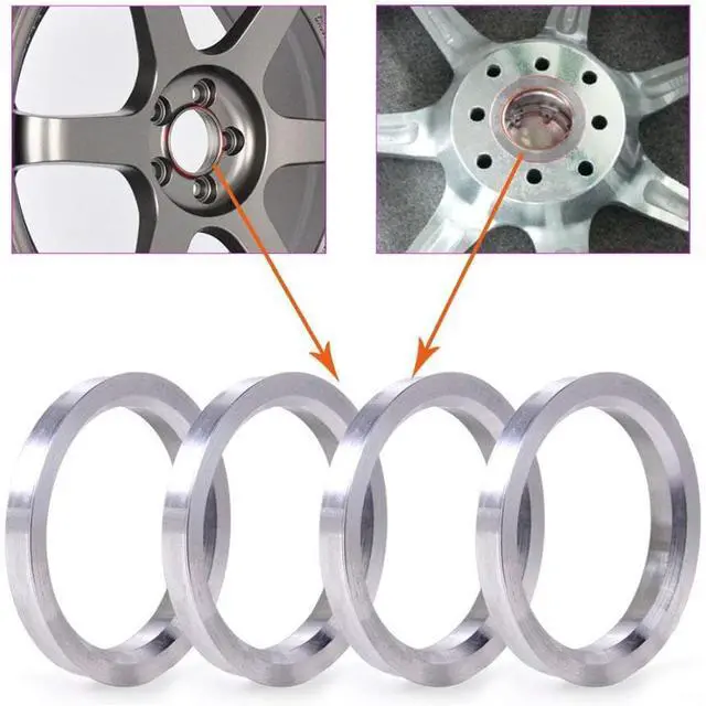 Alt view image 2 of 6 - Yassdwbn 4Pcs 72.6Mm To 56.1Mm Aluminium Alloy Car Hub Centric Rings Wheel Bore Spacer