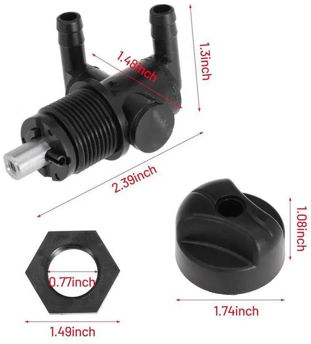 Alt view image 2 of 5 - Paiying 2 Way Fuel Shutoff Valve 7052159 For Polaris Sportsman 400 500 600 700 2004-05