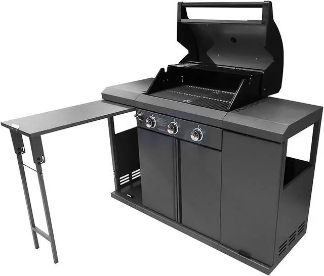 Alt view image 2 of 7 - Rustler2 Three(3) Burner Gas Grill Center & Kitchen Island by Brand-Man Grills