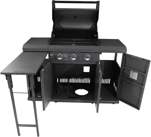 Alt view image 4 of 7 - Rustler2 Three(3) Burner Gas Grill Center & Kitchen Island by Brand-Man Grills